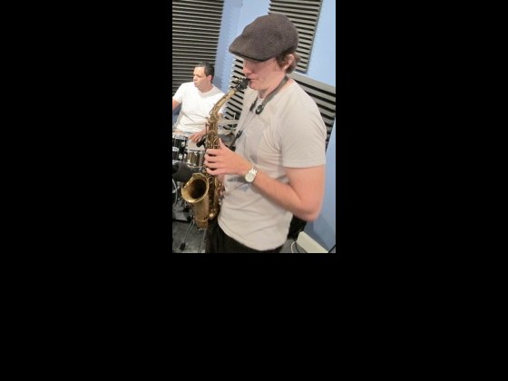 Rex Gregory playing at WWOZ with Stephen Gordon on drums.
