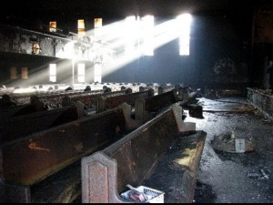 Photo of fire-damaged church courtesy of NOLA.com