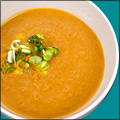 Carrot Ginger Coconut Shrimp Soup