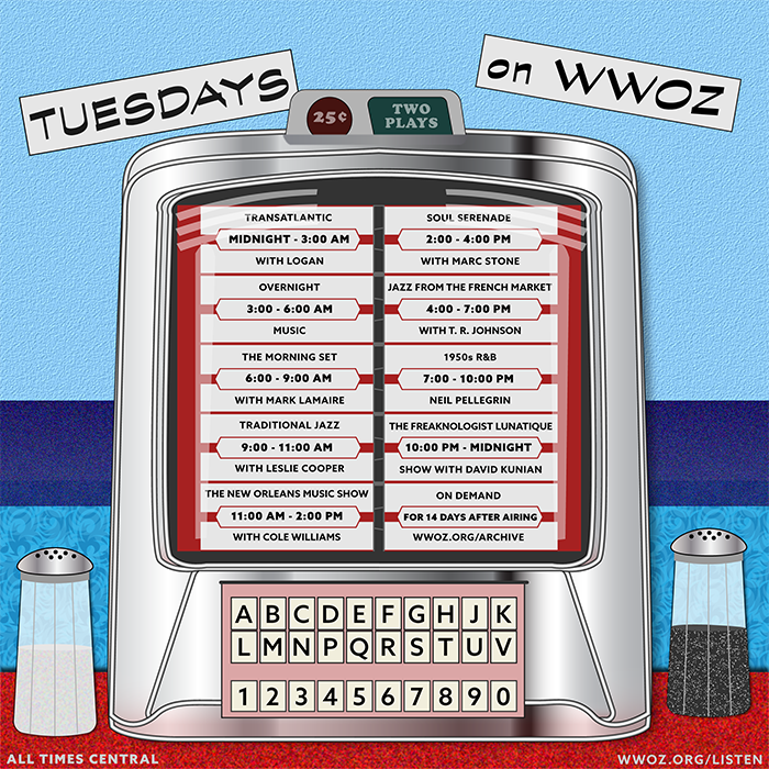 Daily Program Schedule Graphics WWOZ New Orleans 90.7 FM