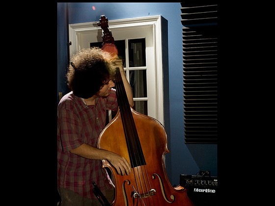 Jesse Morrow in the WWOZ live broadcast studio. Photo by Ryan Hodgson-Rigsbee.