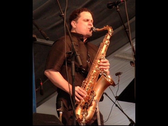 Ray Moore lighting up his tenor sax. Photo provided by Ray Moore.