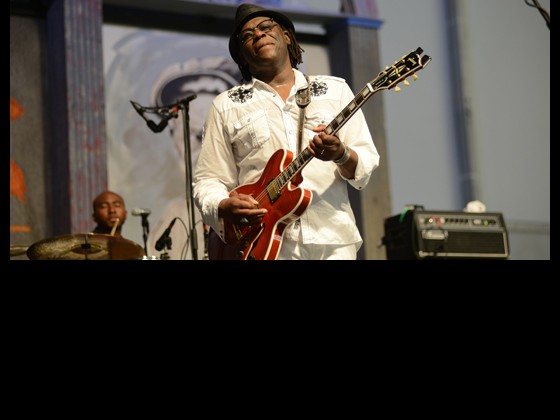 Joe Louis Walker in the Blues Tent at Jazz Fest last Apri. Photo by Leon Morris.