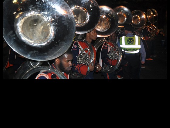 O. Perry Walker HS Marching Band in a Mardi Gras parade