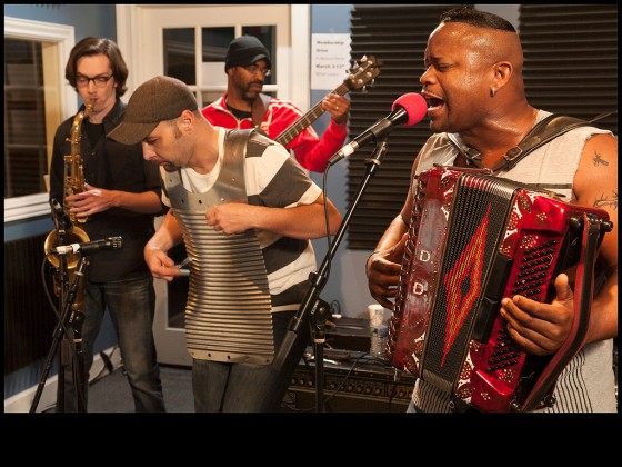 Performing live at WWOZ's studio in March 2015 [Photo by Ryan Hodgson-Rigsbee]