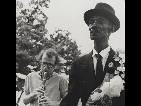 Woody Allen with Booker T. Glass at Jazz Fest [Photo: Jim Derbes, 1970; Courtesy of the Collections of the Louisiana State Museum]