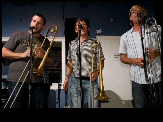 Bonerama performing at WWOZ's studio in 2012 [Photo: Ryan Hodgson-Rigsbee]