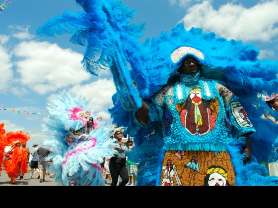 Semolian Warriors on parade at Jazz Fest [Photo by Hunter King]