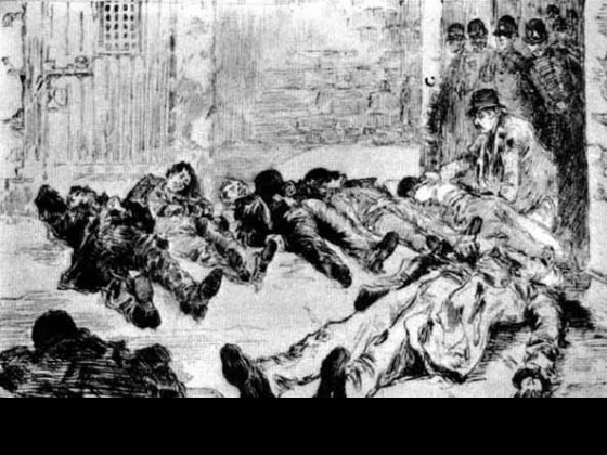 Drawing of dead inmates at parish prison