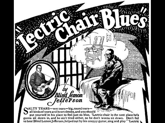 Paramount advertisement for Blind Lemon Jefferson's ''Lectric Chair Blues'