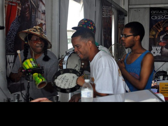 Trouble Nation Mardi Gras Indians performing from our live broadcast inside the WWOZ Hospitality Tent