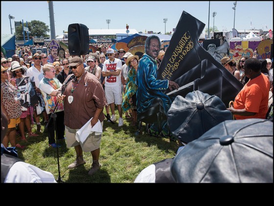 Jazz Funeral for Allen Toussaint with Single Ladies Single Men and Nine Times Social Aid and Pleasure Clubs during day two of Jazz Fest 2016 [Photo by Ryan Hodgson-Rigsbee]