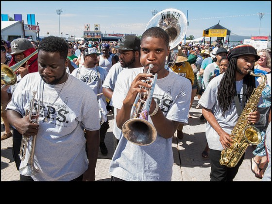 Y.P.S. Brass Band rolling with Big Stepper members parade [Photo by Ryan Hodgson-Rigsbee]