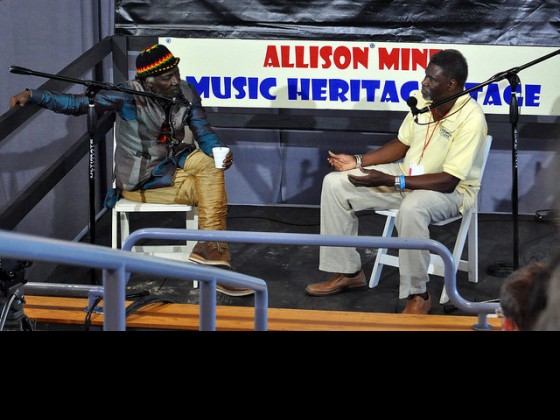 Alpha Blondy and Gabou Mendy on the Allison Miner Stage [Photo by Stafford]