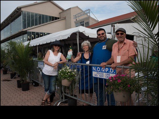 WWOZ fam outside the Hospitality Tent [Photo by Ryan Hodgson-Rigsbee]