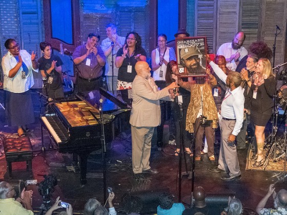 Longtime WWOZ programming director Dwayne Breashears is named a WWOZ Guardian of the Groove in his final week at the station. Photo by Marc PoKempner.