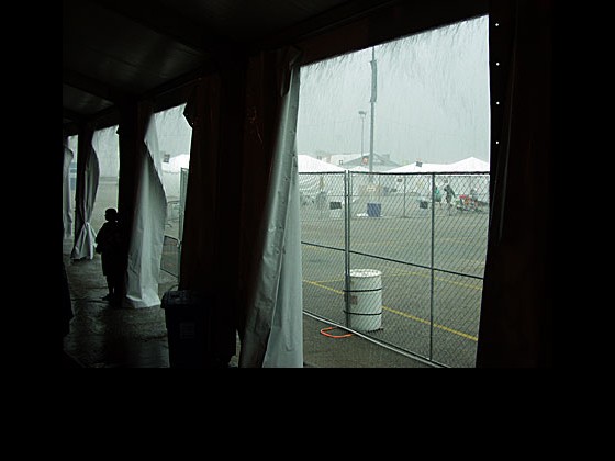 2007: Glad to be dry inside one of the performance tents