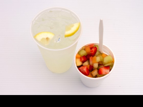 Fresh squeezed lemonade and fruit salad from Joyce's Lemonade at Food Area 1