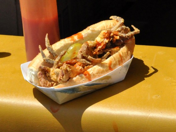 Fried softshell crab po-boy