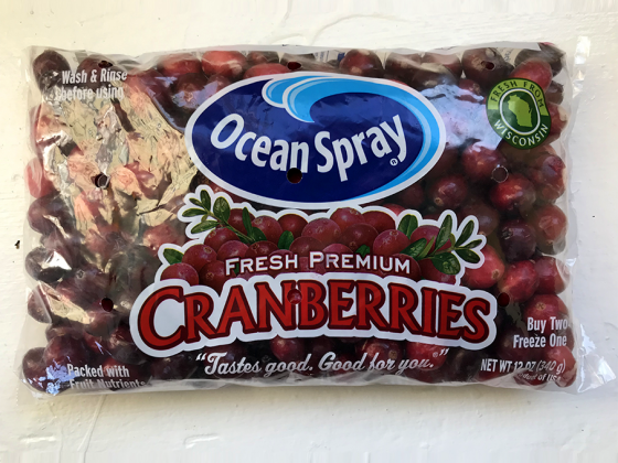 Bag of cranberries