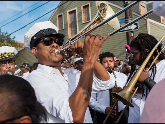 Corey Henry with Treme Brass Band in 2016 [Photo by Ryan Hodgson-Rigsbee]