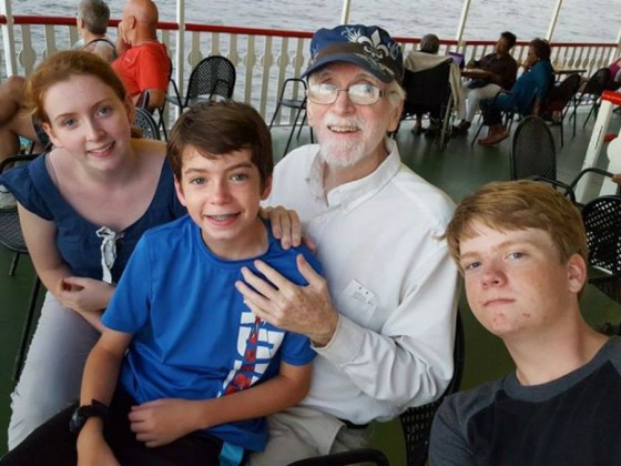 Dan Fitzgerald with his children, Ivy and Henry, and nephew Max