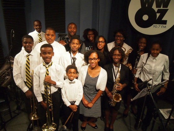 Keith Hart (back middle) with his KIPP Believe College Prep Jazz Ensemble, October 2016