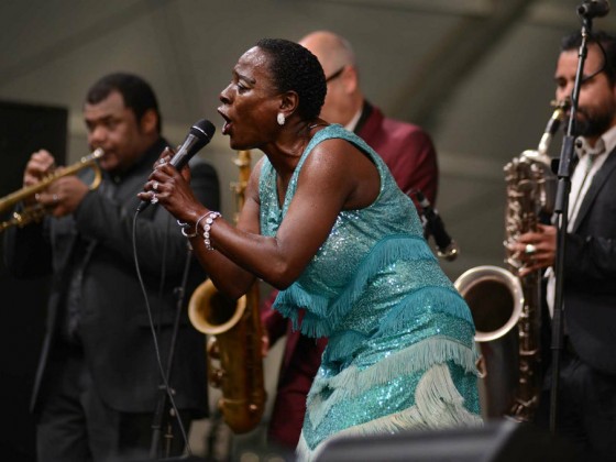 Sharon Jones & the Dap-Kings at Jazz Fest 2016 [Photo by Leon Morris]
