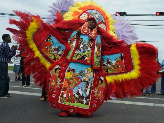 The Wild Tchoupitoulas Flag Boy in 2013 [Photo by Ryan Hodgson-Rigsbee]