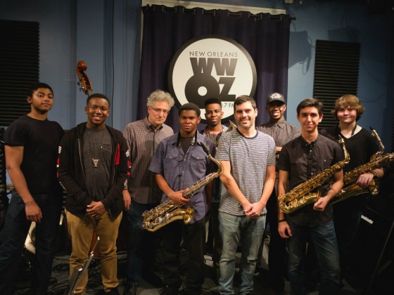 NOCCA Jazz Ensemble at WWOZ in 2016 [Photo by Ken Maldonado]