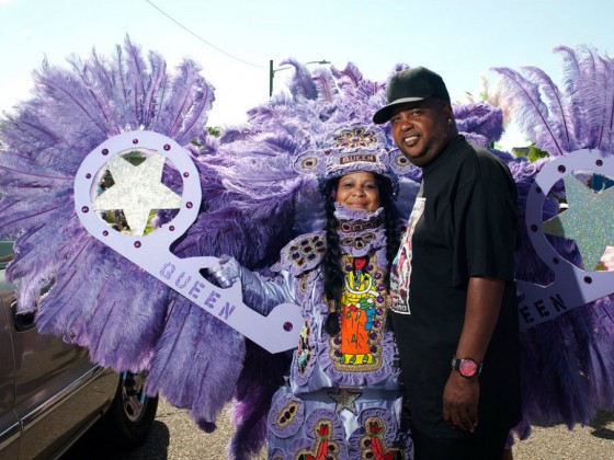 WWOZ's Action Jackson with Shining Star Hunters Queen at West Fest 2013 [Photo by Ryan Hodgson-Rigsbee]