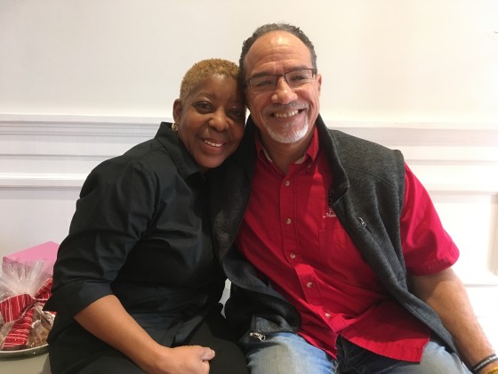 Loretta Harrison and Vance Vaucresson at the New Orleans Jazz & Heritage Foundation [Photo by Carrie Booher]