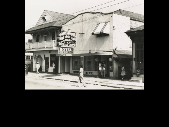 The exterior of the Dew Drop Inn, Courtesy of the Ralston Crawford Collection, William Ransom Hogan Jazz Archive, Howard-Tilton Memorial Library, Tulane University. Photo by Ralston Crawford.
