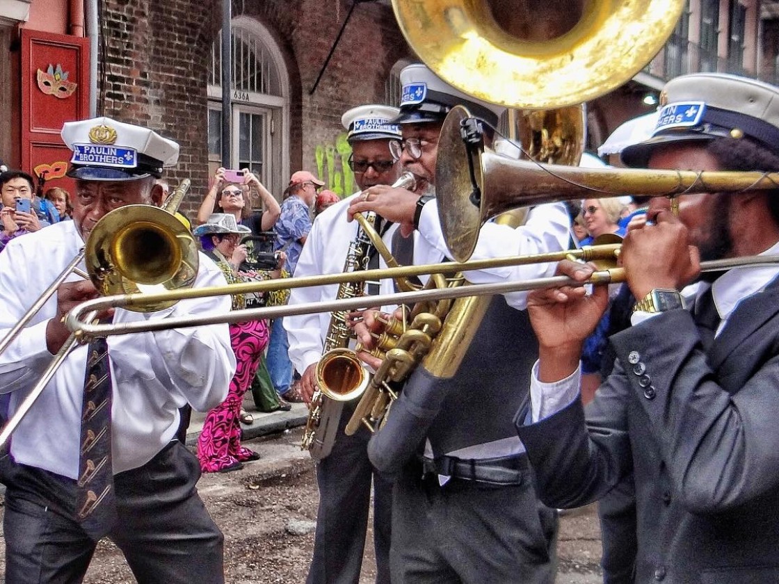 Paulin Brothers Brass Band at French Quarter Fest 2024 [Photo by MJ Mastrogiovanni]