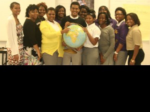 Lydia Onimo and her students at Warren Easton. Photo courtesy of Lydia Onimo