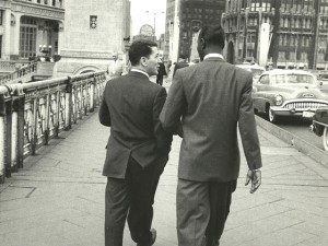 Dick LaPalm and Nat King Cole on Michigan Avenue in Chicago.