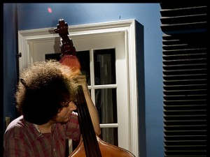 Jesse Morrow in the WWOZ live broadcast studio. Photo by Ryan Hodgson-Rigsbee.