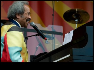 Allen Toussaint onstage at the New Orleans Jazz & Heritage Fest in 2012