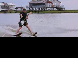 Water skiing guitarist