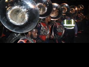 O. Perry Walker HS Marching Band in a Mardi Gras parade