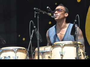 Pedrito Martinez at Jazz Fest. Photo by Kichea S. Burt.