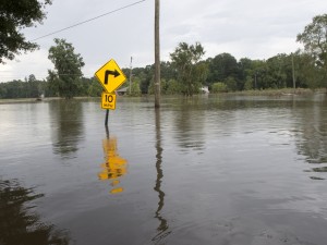 Standing floodwater