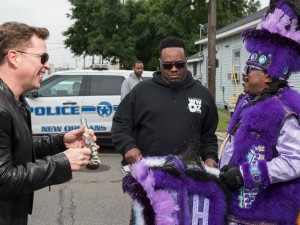 Stanton Moore, Derrick Freeman, and Eric Burt on Downtown Super Sunday 2018 [Photo by Ryan Hodgson-Rigsbee]