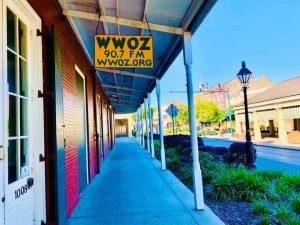 WWOZ sign at the French Market Building - Sep. 22, 2023