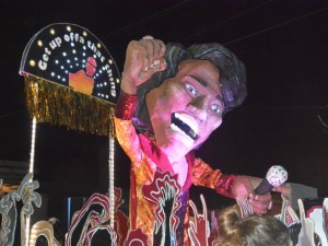 Krewe of King James (Brown) rolls with krewedelusion on Saturday, Feb. 11 [Photo by Kichea S. Burt]