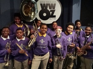 KIPP McDonogh 15 at WWOZ on Jan. 27, 2017 [Photo by Charlie Steiner]