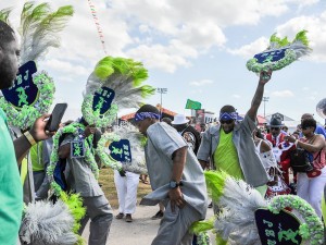 Men Buckjumpers at Jazz Fest 2019 [Photo by Michael E. McAndrew]