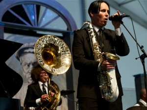 Ben Jaffe and Clint Maedgen of Pres Hall Jazz Band [Photo by Ryan Hodgson-Rigsbee]