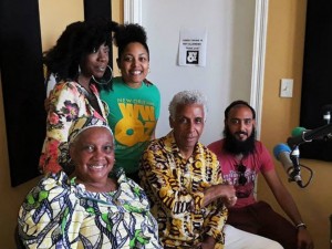 Renata (in WWOZ shirt) with WWOZ's Cole Williams and Bamboula 2000