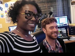 WWOZ Membership Manager KaTrina Griffin and Mark LaMaire in the studio today